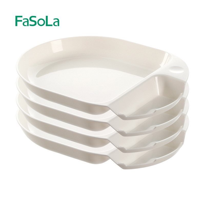 FaSoLa餐桌垃圾盘家用骨碟零食盘带底座桌面收纳小盘子轻净吐骨碟|undefined