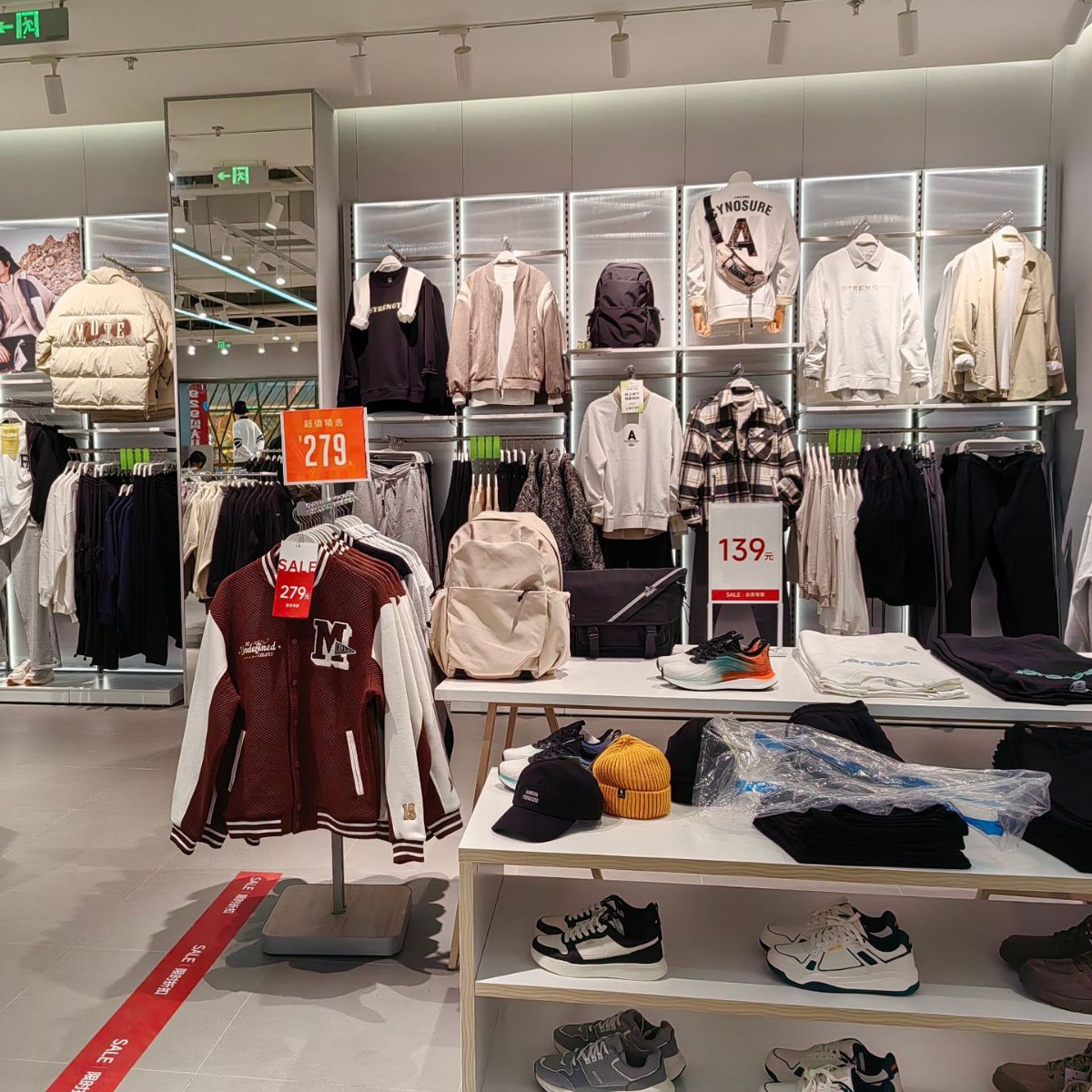 Senma tienda de ropa para hombres y mujeres estante de pared estante de exhibición de la isla estante de exhibición grueso estante de exhibición grueso