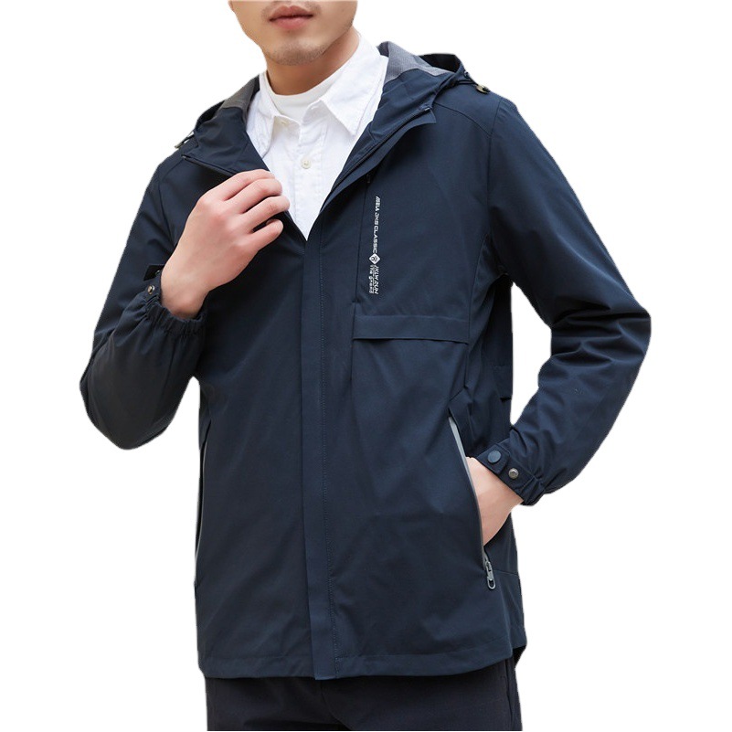 Waterproof Jacket for Women, Spring and Autumn Outdoor Casual Windproof Stretchy Breathable Coat, Mid-Length Waist-Cinching Trench Coat, One-Piece Drop Shipping