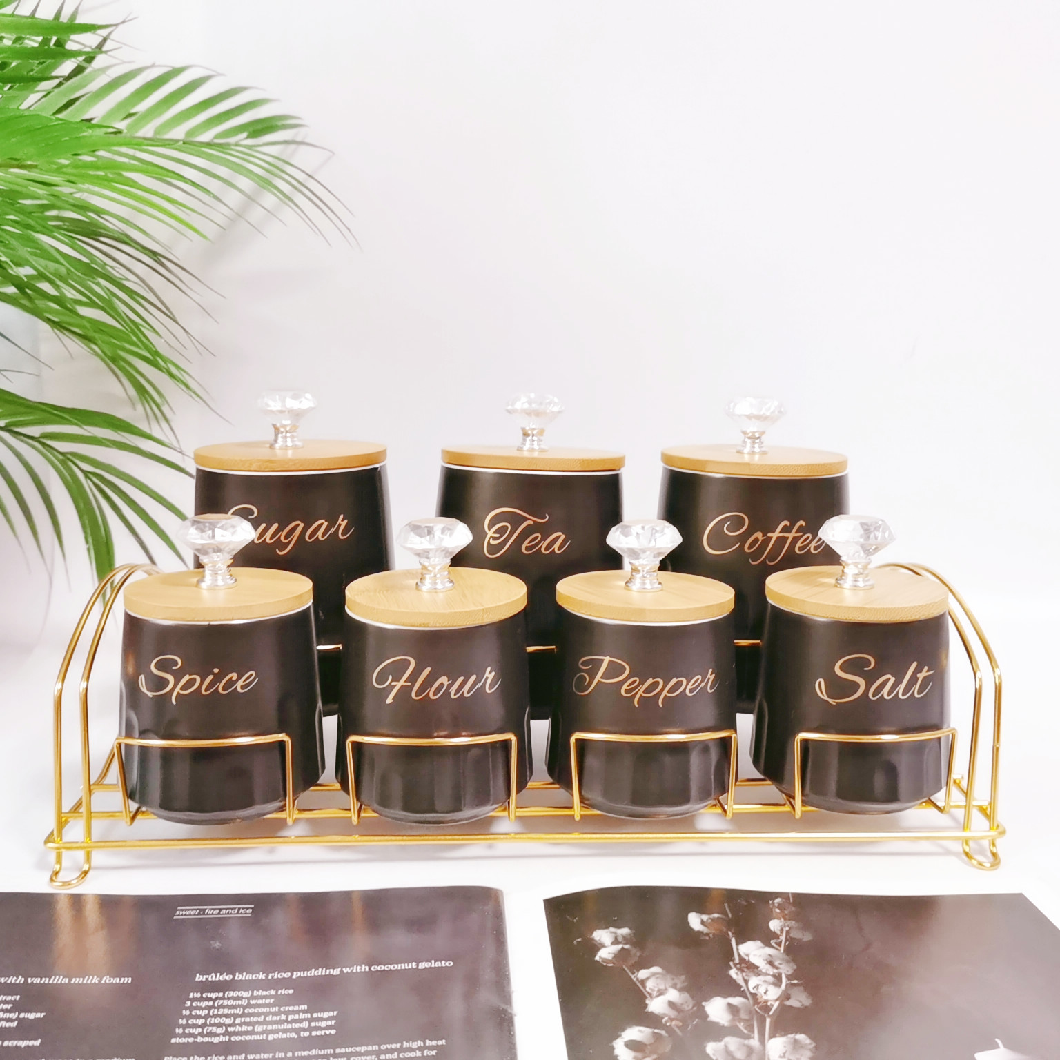 Comercio exterior Exportación cerámica sellado Jar traje cocina almacenamiento Jar condimento Jar café transfronterizo té Jar