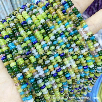 Colorful Chalcedony Abacus Beads Spacer | Zərgərlik ara hissələri - color-no-7-24mm