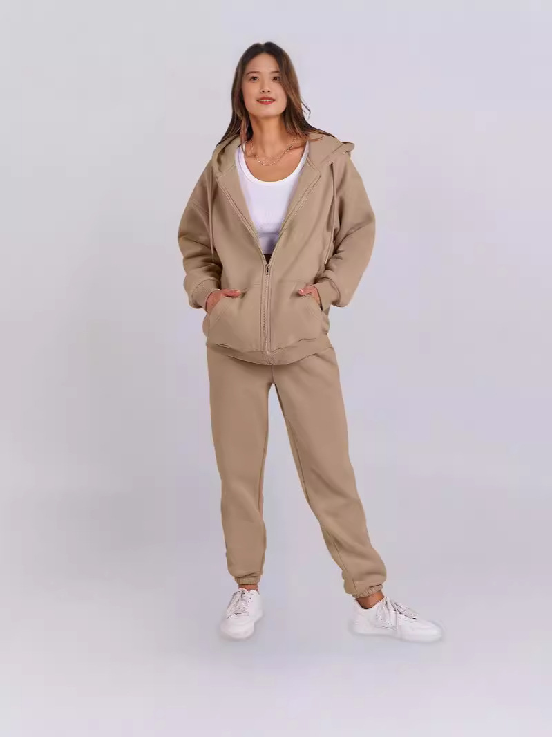 Felpa con cappuccio in pile stile coreano autunno inverno da donna, casual, ampia, con cappuccio, per coppia_voghion.com