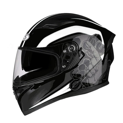 Ais Full-Face Helmet Cool Electric — Motosiklet kaskı (dəbilqə) - white-power-with-transparency-m