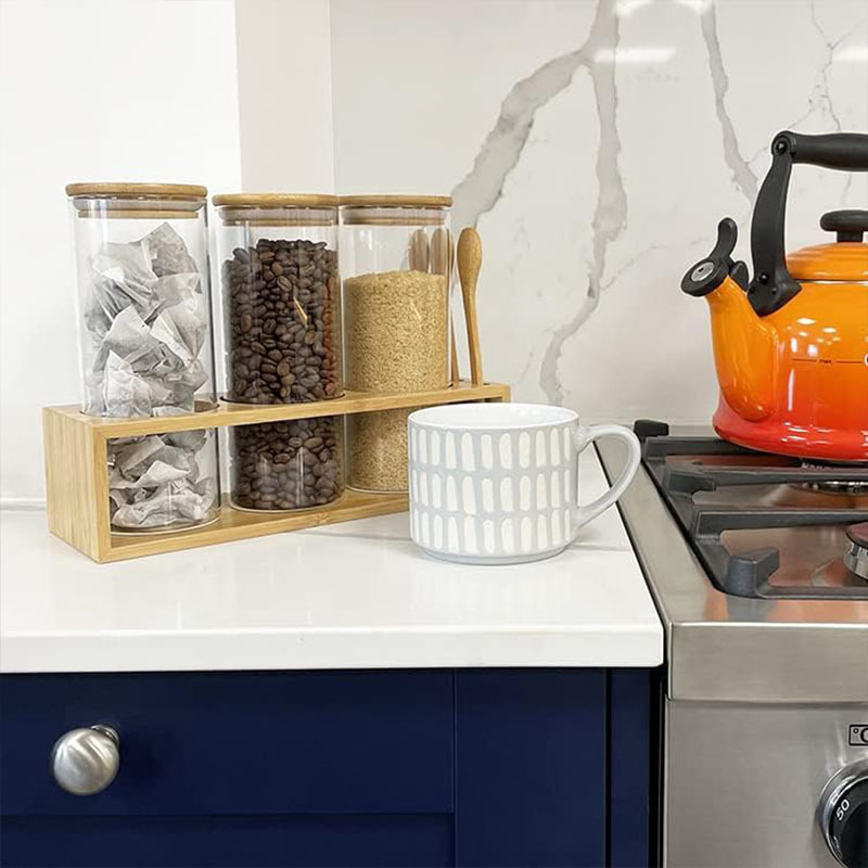 Estante de almacenamiento de cocina de granos de frutas secas de almacenamiento sellado tanque de almacenamiento traje de caramelo redondo tetera con tapa