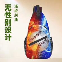 跨境亚马逊男士斜跨胸包腰包厂家来图印花男女孩成人单肩背包潮流