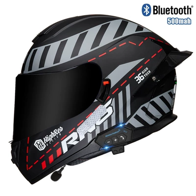 3C/DOT certification motorcycle helmet, Motosiklet kaskı (dəbilqə) - red-maze-tea-mirrorbluetooth-m