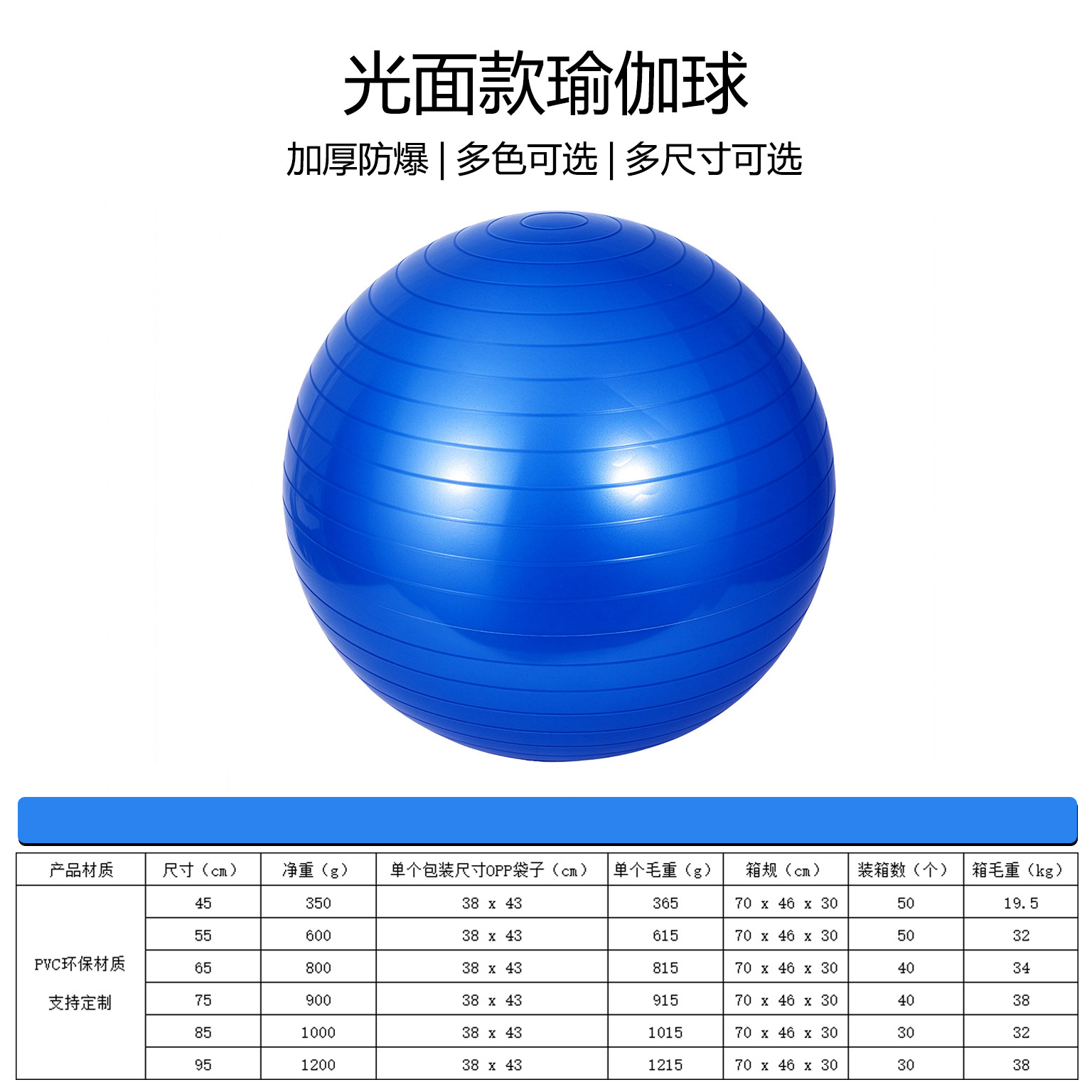 Pelota de Yoga Antiexplosión de PVC Inflable para Yoga y Fitness en Casa image 10