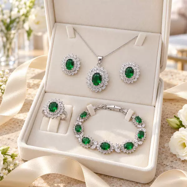 One-piece delivery factory direct cross-border jewelry suit elegant versatile European and American style tansang zircon necklace jewelry