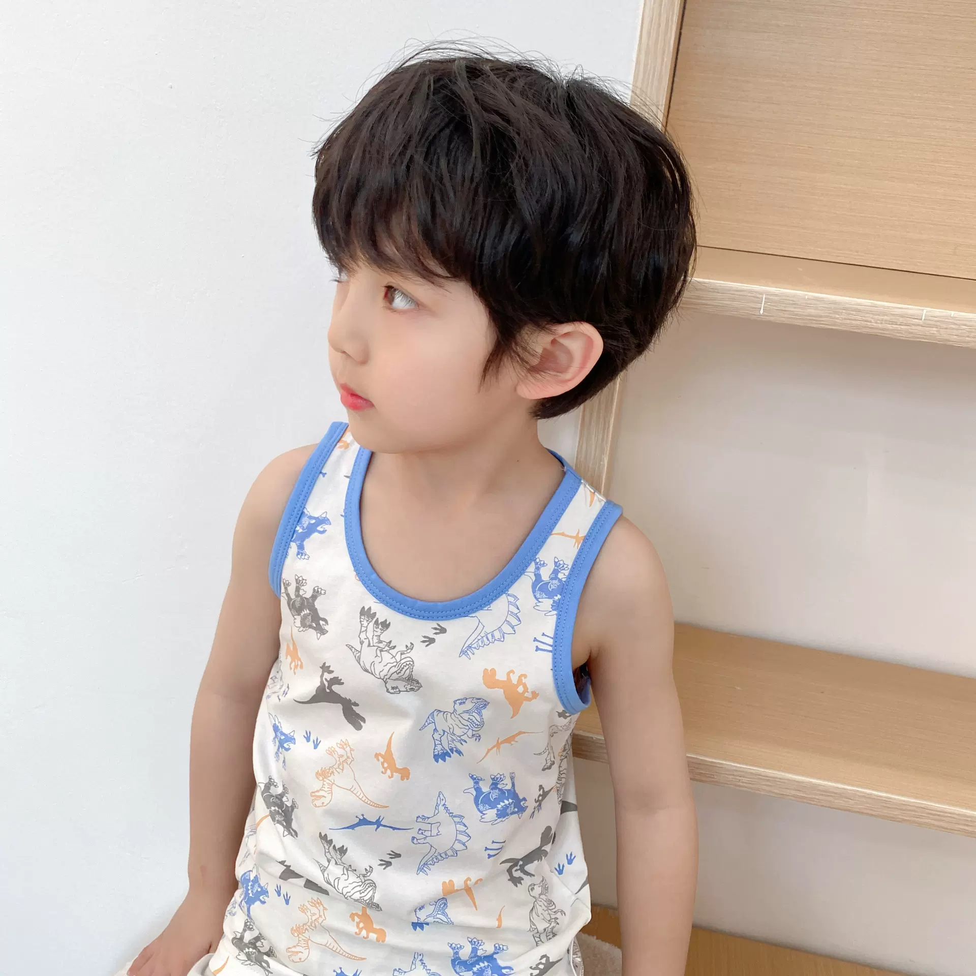 Y秋季儿童背心中小童居家背心男女宝宝打底衫小睡衣少女可爱吊带