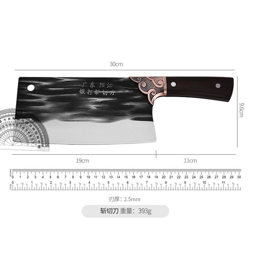 Run Jianghu hand-forged kitchen knife Longquan cutting knife bone-cutting knife home use sharp cutting two-in-one knife factory