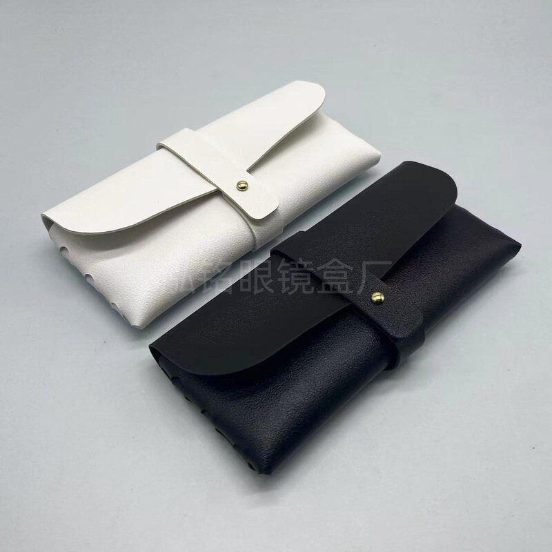 Wholesale High-End Glasses Cases in Stock, Fashionable Buttoned Soft Leather Sunglasses Cases, Sunglasses Cases That Can Be Printed with Logos Wholesale High-End Glasses Cases in Stock, Fashionable Buttoned Soft Leather Sunglasses Cases, Sunglasses Cases That Can Be Printed with Logos