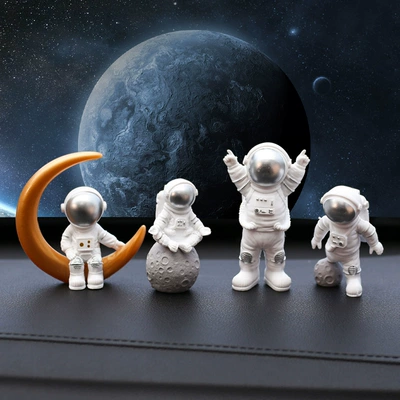 Interior Interior Interior Decoration – Car ornaments - silver-astronaut-4-piece-set