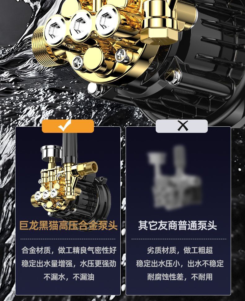[Giulong Black Cat] Pressure Car Washing Machine 220V Household High-Power Plug-In Automatic Car Washing Machine