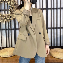 白枕鹤宽松西装外套女春秋款小众设计感休闲小西服新款上