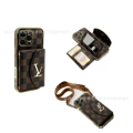 Card Slot Mirror - Brown Checkered