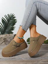 I 32678 Lazy Slip On Clogs Women Thick Sole Platform ���˰�