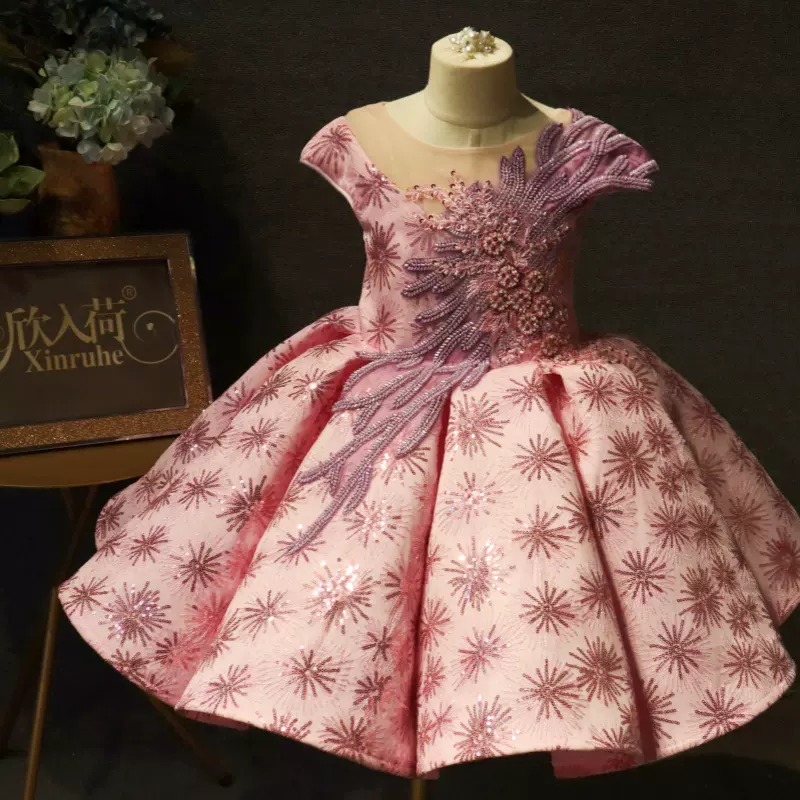 儿童礼服演出服公主裙主持礼服走秀演出公主生日宴会闪亮可爱小童