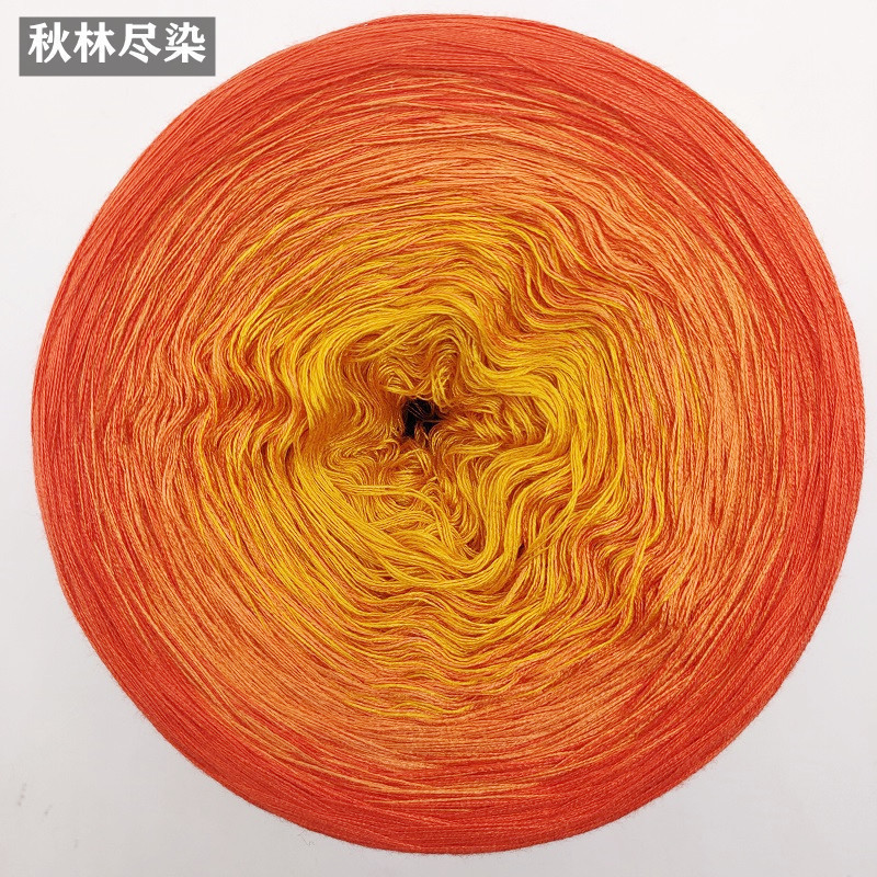春夏蕾丝棉纯棉线彩虹蛋糕线渐变手工编织毛线披肩棒针钩针线|undefined