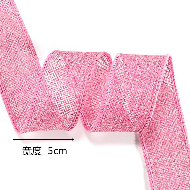 Decoraciones de Pascua de primavera lino de color sólido cintas de color fiestas decoraciones de arco DIY