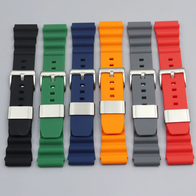 Силиконовый ремешок для часов Seiko suighi 007 ушка маленький MM консервированный черный сплошной цвет ремешок для дайвинга 20 22mm
