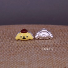 足银999可爱布丁狗转运珠横穿珠手链DIY卡通三丽鸥配件纯银配饰