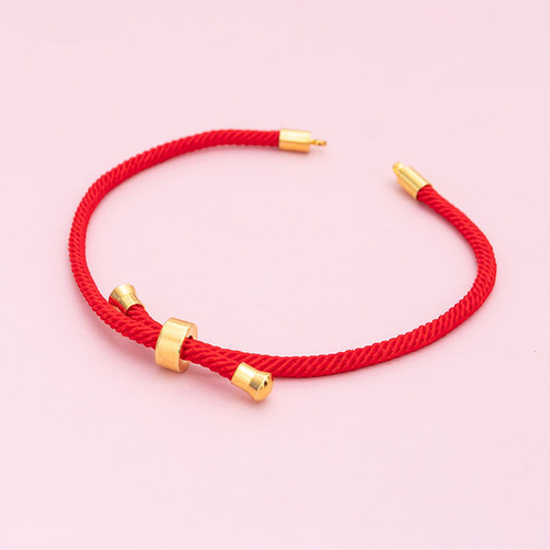 Male and female couples in their zodiac year weave adjustable hand rope semi-finished diy jewelry accessories nylon red rope bracelet rope
