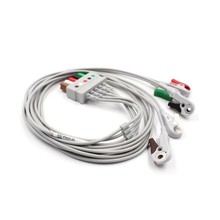 兼容迈瑞 一体五导 美/欧标 夹式心电导联线 监护仪心电线