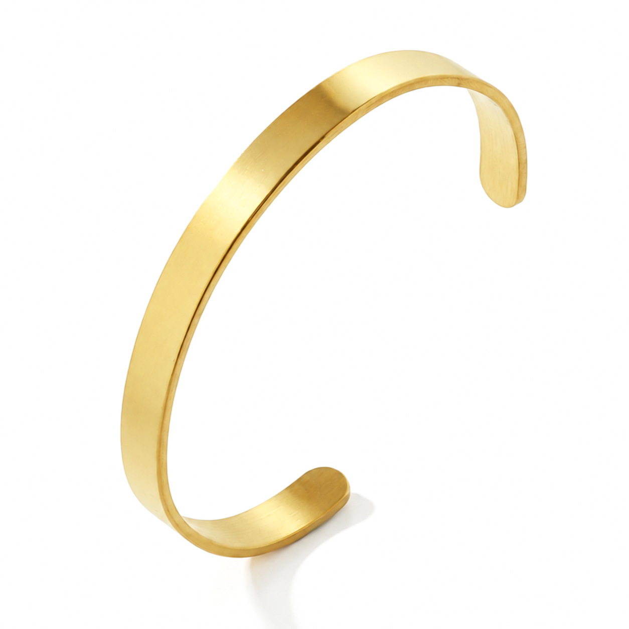 Pulseras de pareja populares europeas y americanas, joyería de metal con superficie lisa, magnética, ajustable y de extremo abierto para hombres y mujeres.
