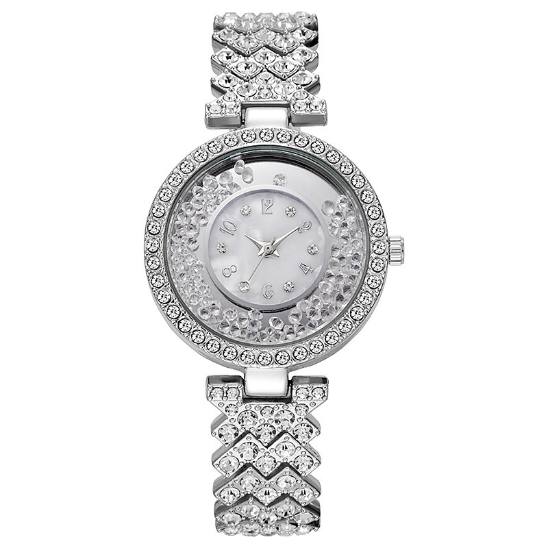 Modna ura s kroglico iz živega peska in nosorogom, ura z diamantno jekleno zapestnico z diamantno jekleno zapestnico in digitalno številčnico z zvezdico_voghion.com