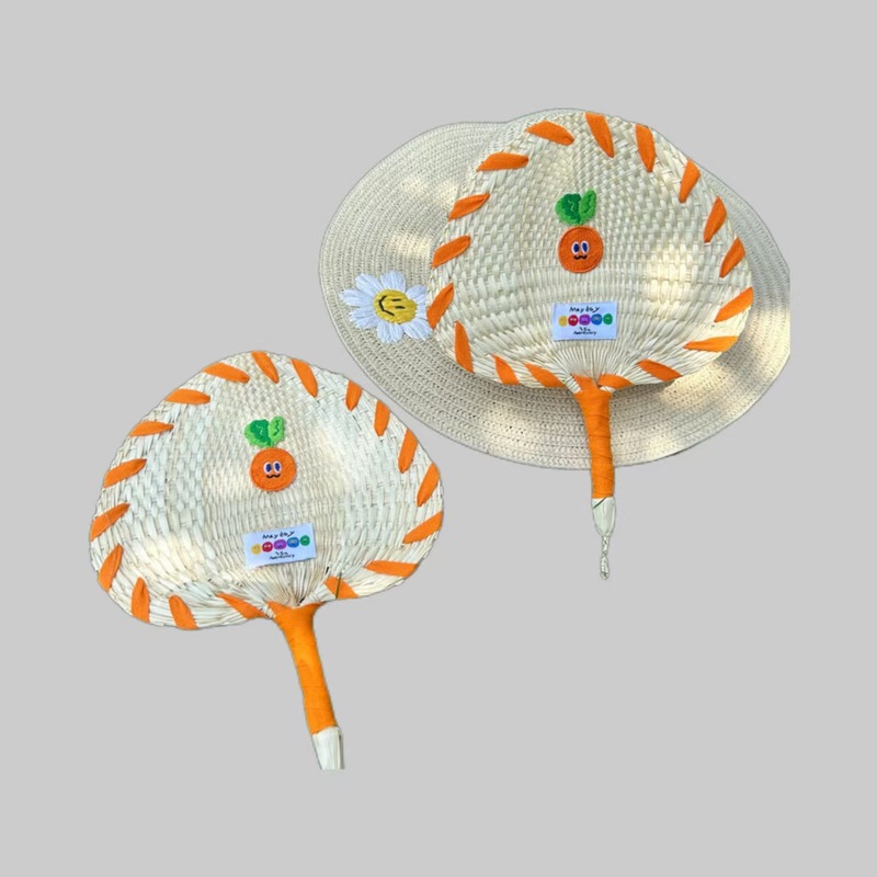 五月天25周年育扇子厂家直销可爱刺绣贴蒲扇夏日清凉手摇棕叶扇|undefined