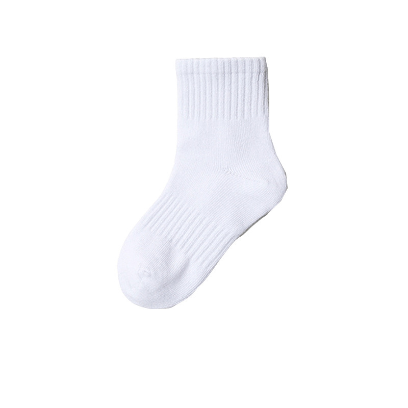 Gift Kidsren's White Socks Boys' Socks Girls' Socks Pure Cotton White Breathable Spring & Fall New Bottoming Socks