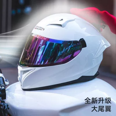 Motosiklet dəbilqələri – Warm Helmet for Women - m55-56cm-premium-white-purple-lens