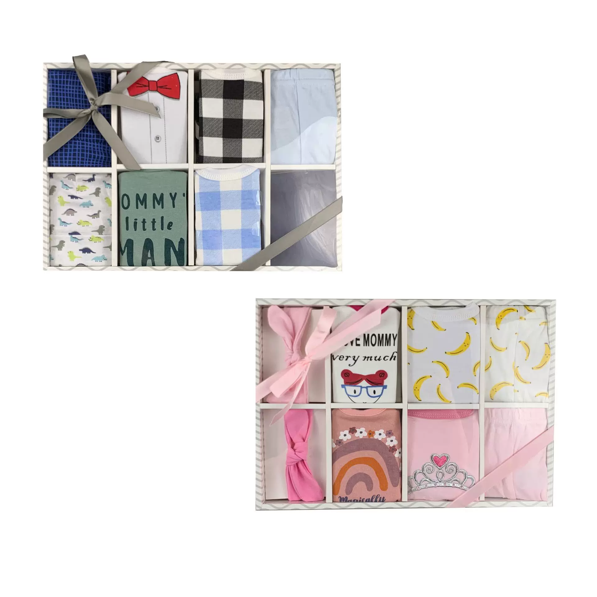 新生儿礼盒套装棉质短袖哈衣爬衣男女宝款8件套套装舒适可爱