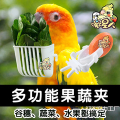 オウムフルーツバスケット鳥用品フィーダー多機能クリップおもちゃイカの骨野菜と果物の食品クリップおもちゃ