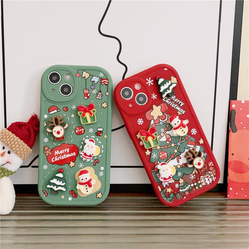 iPhone Applicable Brands Tpu Santa Claus Elk Cute Retro Phone Accessories