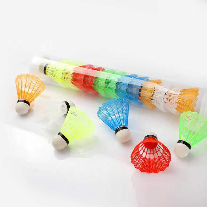 Wholesale popular 12-packs colorful plastic badminton birdies for children, affordable fun foam-topped badminton birdies