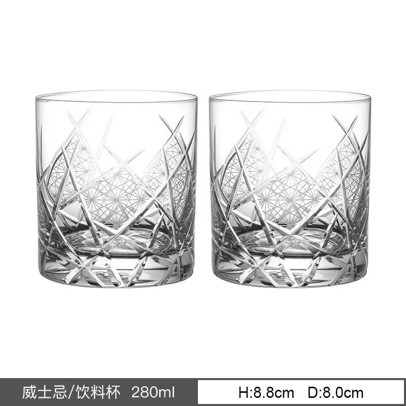 Caja de regalo de whisky de alta calidad importada de la República Checa, regalo de alta calidad, tazas de vino de cristal de corte de Edo