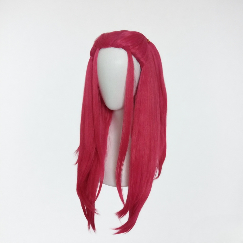 Skpop ハンターウィッチミラ cos ウィッグローズレッドロングストレートヘアローズレッドコスプレ頭皮トップ 2025 新しいスタイル|undefined