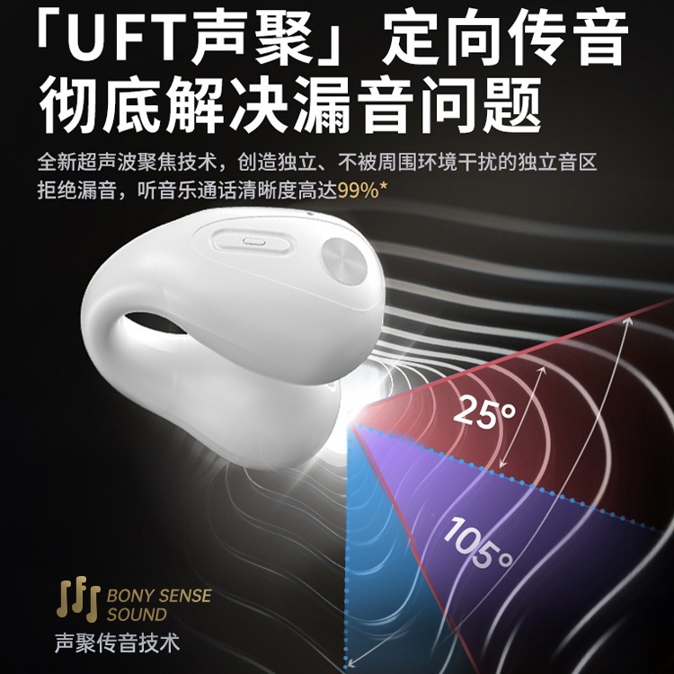 2025新款耳夹式骨传导概念真无线不入耳开放式挂耳式跑步运动耳机|undefined