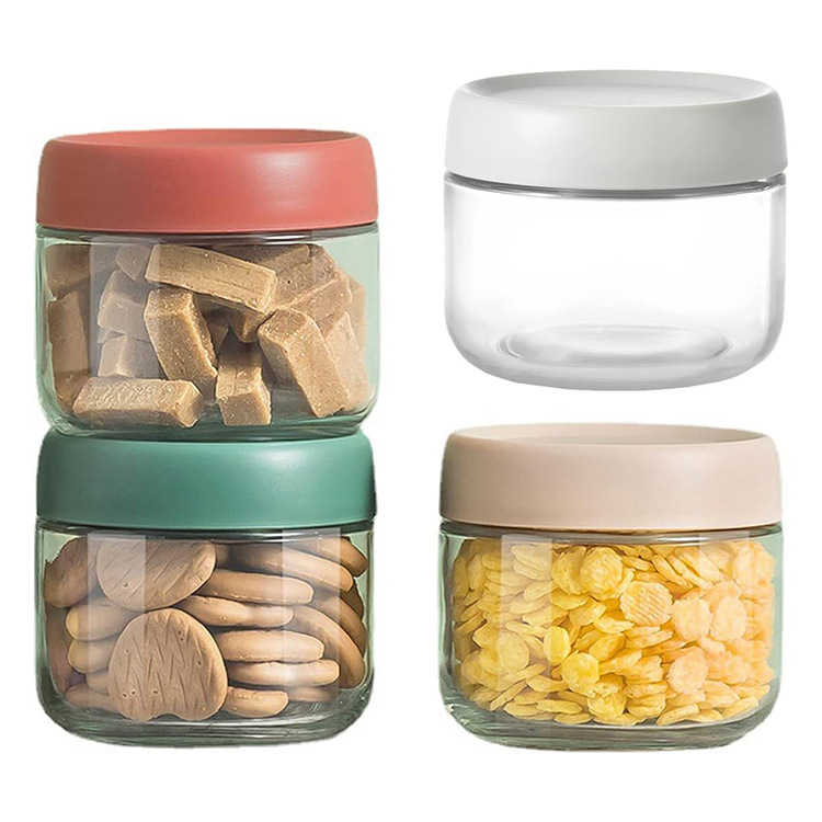 工厂玻璃瓶食品罐螺纹口部光滑不伤手盖子谷物坚果容器玻璃罐