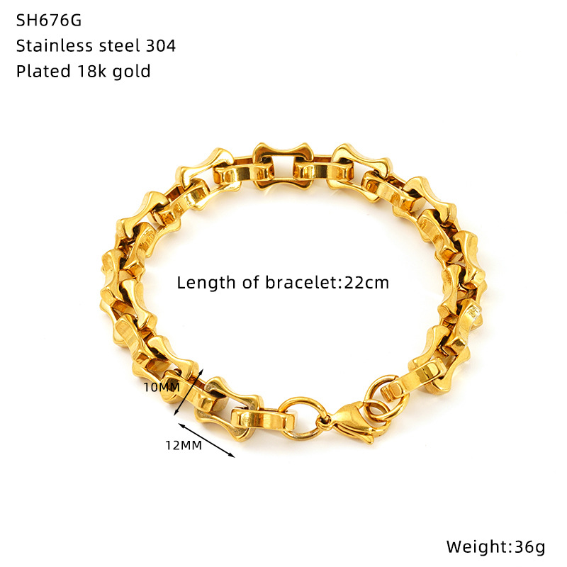 Bracciale hip-hop in acciaio inossidabile alla moda europea e americana transfrontaliera in acciaio al titanio con design esagerato, senso di Joker, gioielli unisex all'ingrosso_voghion.com