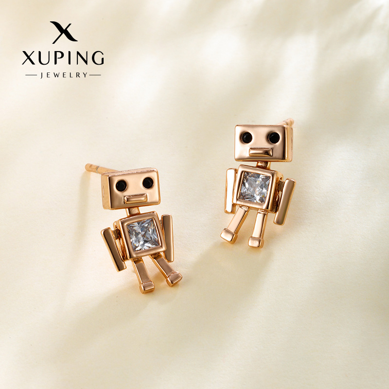 Joyas Xuping Europa y América de la moda de la calle personalidad robot pendientes de orejas para hombres lujosos auriculares para mujeres