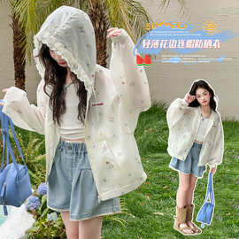 女童防晒衣开衫夏季薄款2026新款儿童连帽外套中大童夏天防晒服