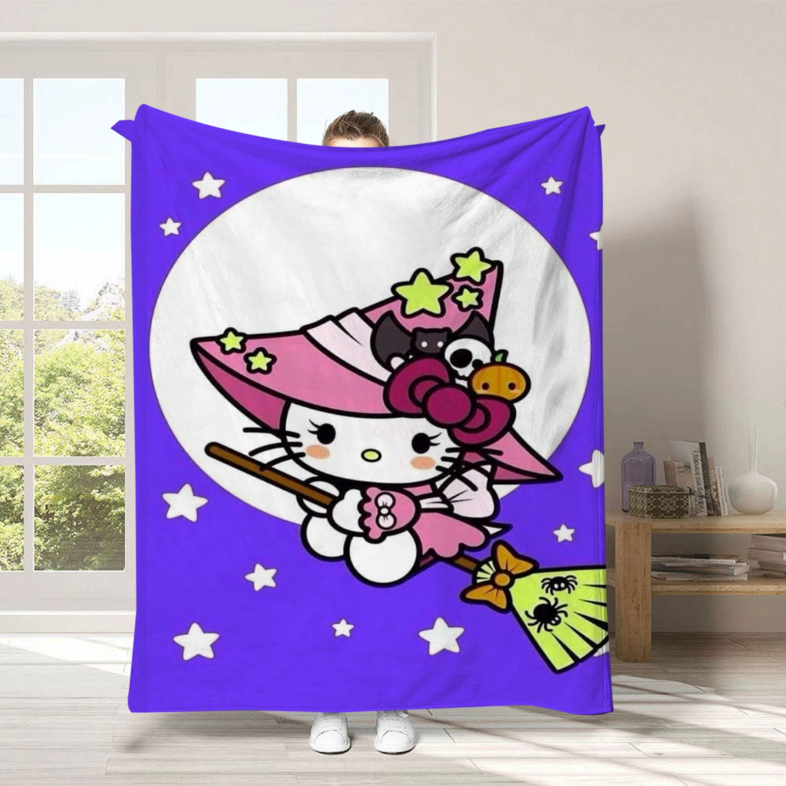 Hello kitty, детское одеяло для сна, диван для сна, хэллоуин, увеличенная толщина, (跨境贸易)