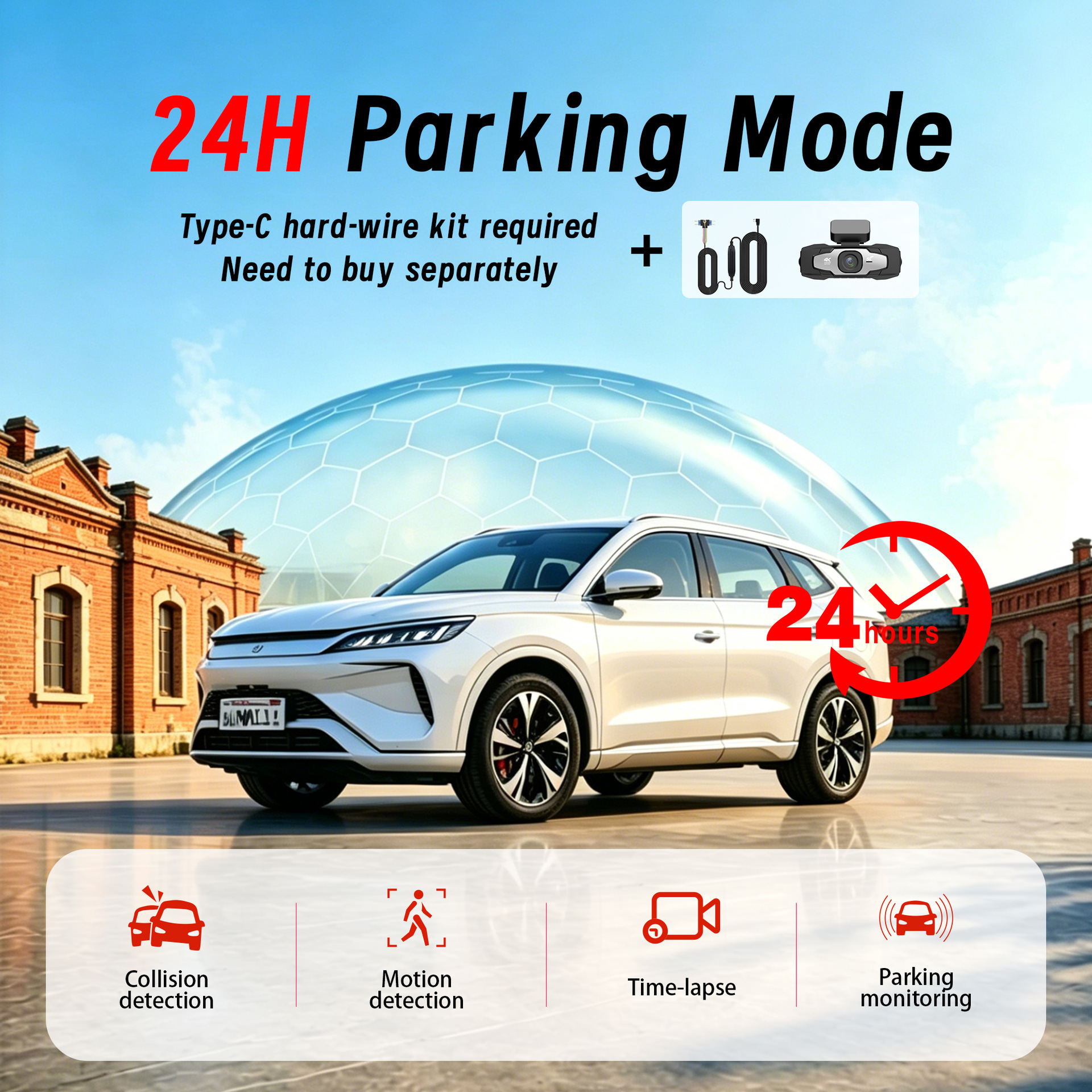 Cross-border F323 Four-Lens Dash Cam 4K HD WiFi6 GPS Car Recorder Multi-Language