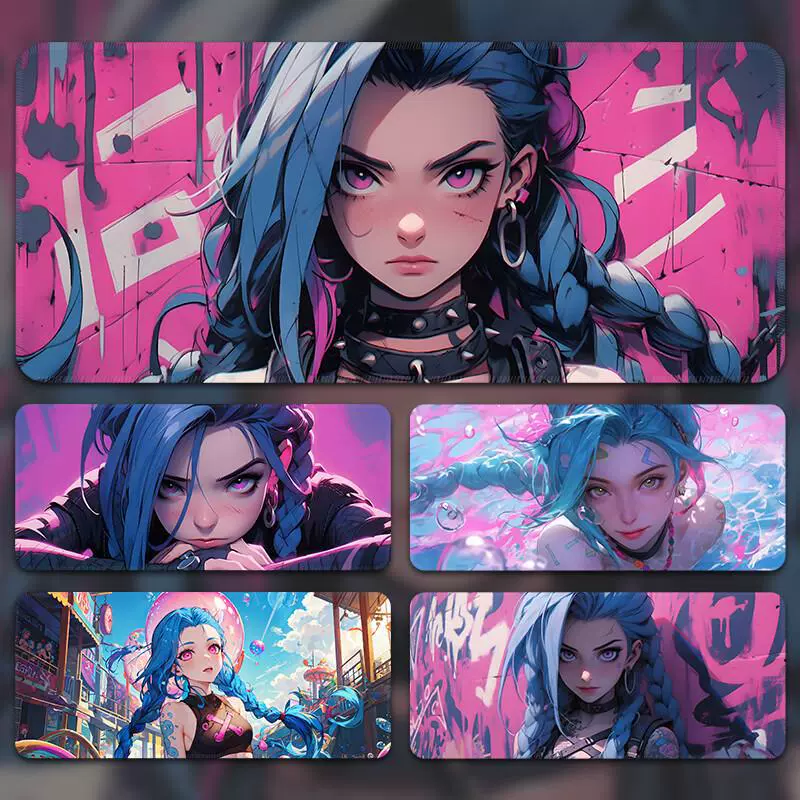 Коврик для мыши очень большой League of Legends, коврик для компьютерного стола, коврик для клавиатуры, игровой коврик для мыши Jinx, коврик для мыши на заказ