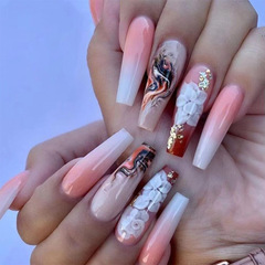Changkuang Ballet Nail Chinese Traditional Culture Series Gradient Color Dye Nail Sheet Artificial Nail High-end and Grand Finished Wholesale