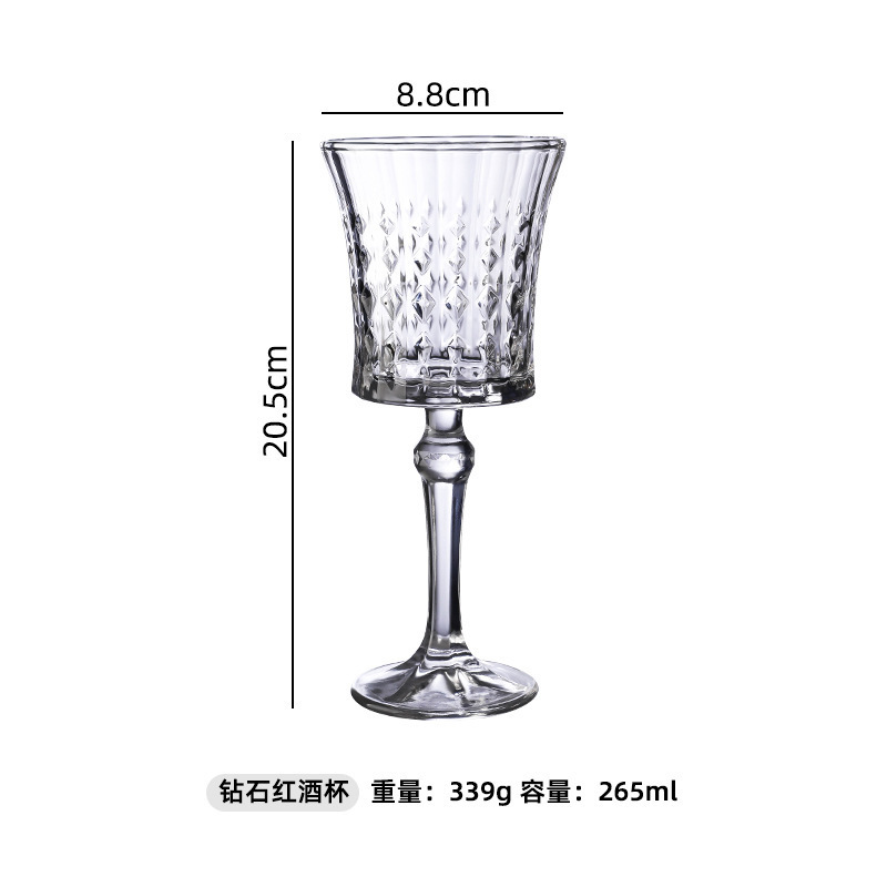 Nicho Zhongins flor en relieve francés tazas de champagne tazas de vino femenino de alto valor retrógrado tazas de vidrio europeas