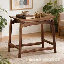 新中式老榆木家用元宝凳实木弧形茶桌凳实木方形矮凳商用餐椅凳