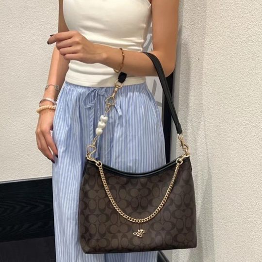 2025 New Ole Women's Presbyted Tannic Denim LAUREL Crossbody Bag European and American Vintage Fragrant Breton Double Shoulder Strap